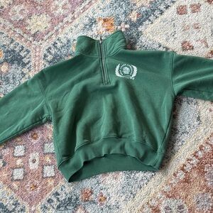 Old Navy Cropped Sweatshirt Girls Size Medium Green